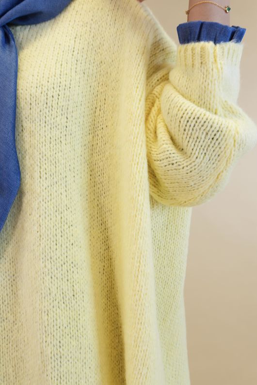Big Softie Super Slant Knit Jumper Lemon